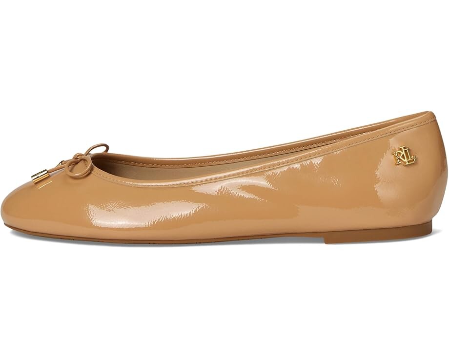 Туфли на плоской подошве Lauren Ralph Lauren Jayna Crinkle Patent Leather Flats, цвет Buff — фото 4