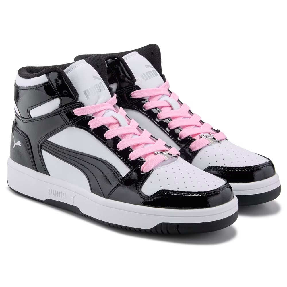 

Детские кроссовки высокие rebound layup для старших детей Puma, white/pink/black patent