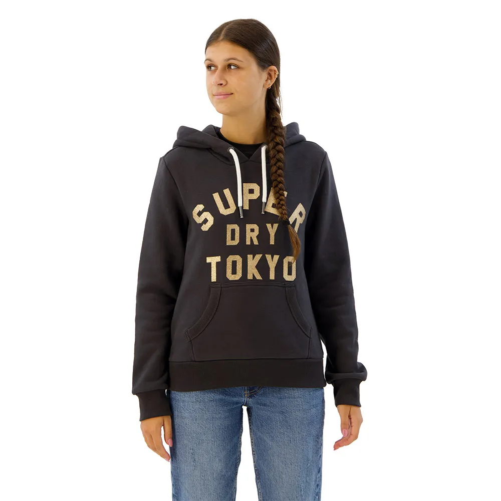

Худи Superdry Glitter Graphic Logo, черный