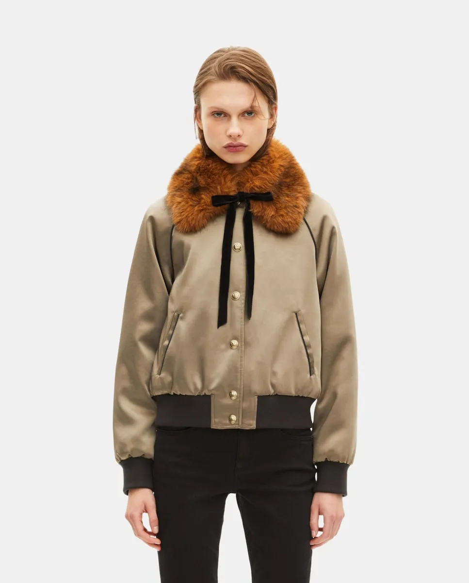 

Женская сатиновая куртка The Kooples, хаки