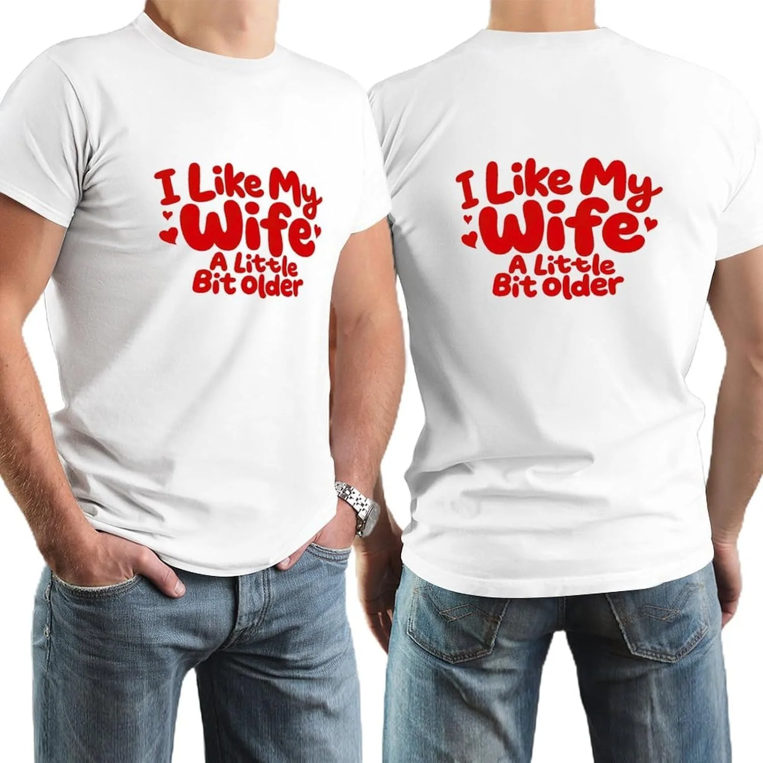 Футболка Men I Like My Wife A Littles Bit Older, винтажная, мягкая, повседневная, классическая, модная Generic, белый