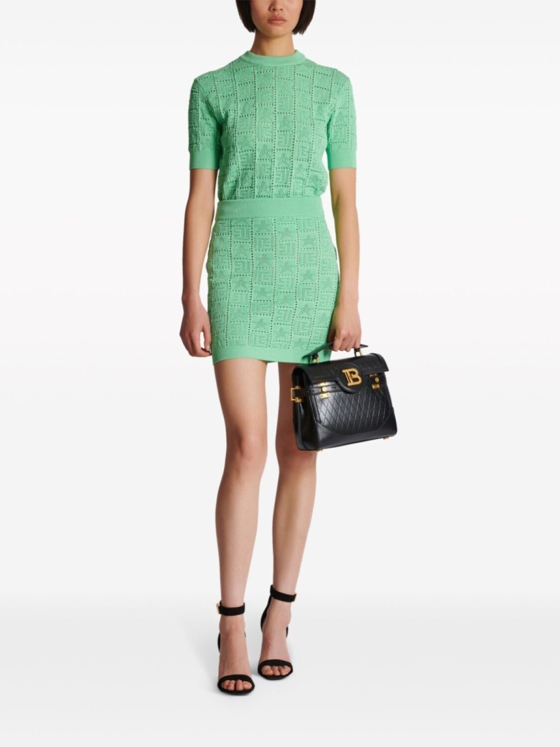 

Balmain юбка мини с монограммой, зеленый