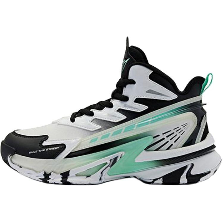 

QIAODAN Скользостойкие износостойкие кроссовки для баскетбола Mid top для детей Black/Smart Green для подростков