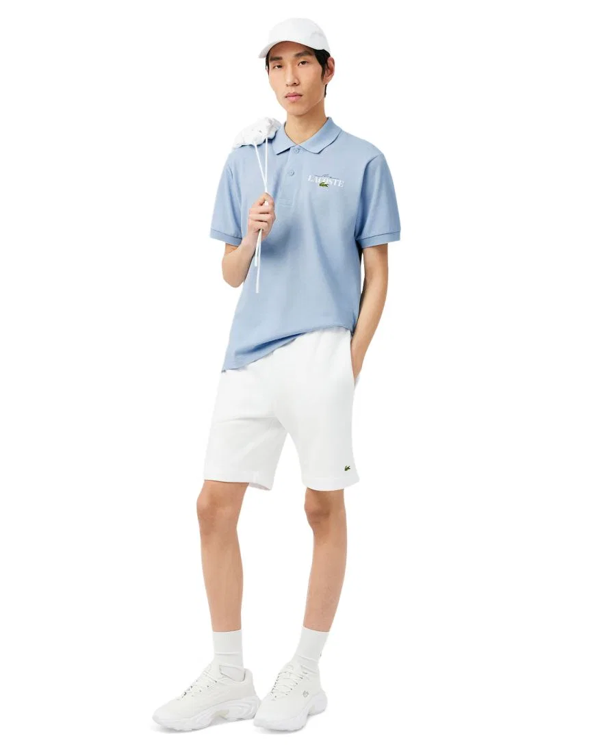 Мужская классическая рубашка-поло с принтом Lacoste, Chambray — фото 2