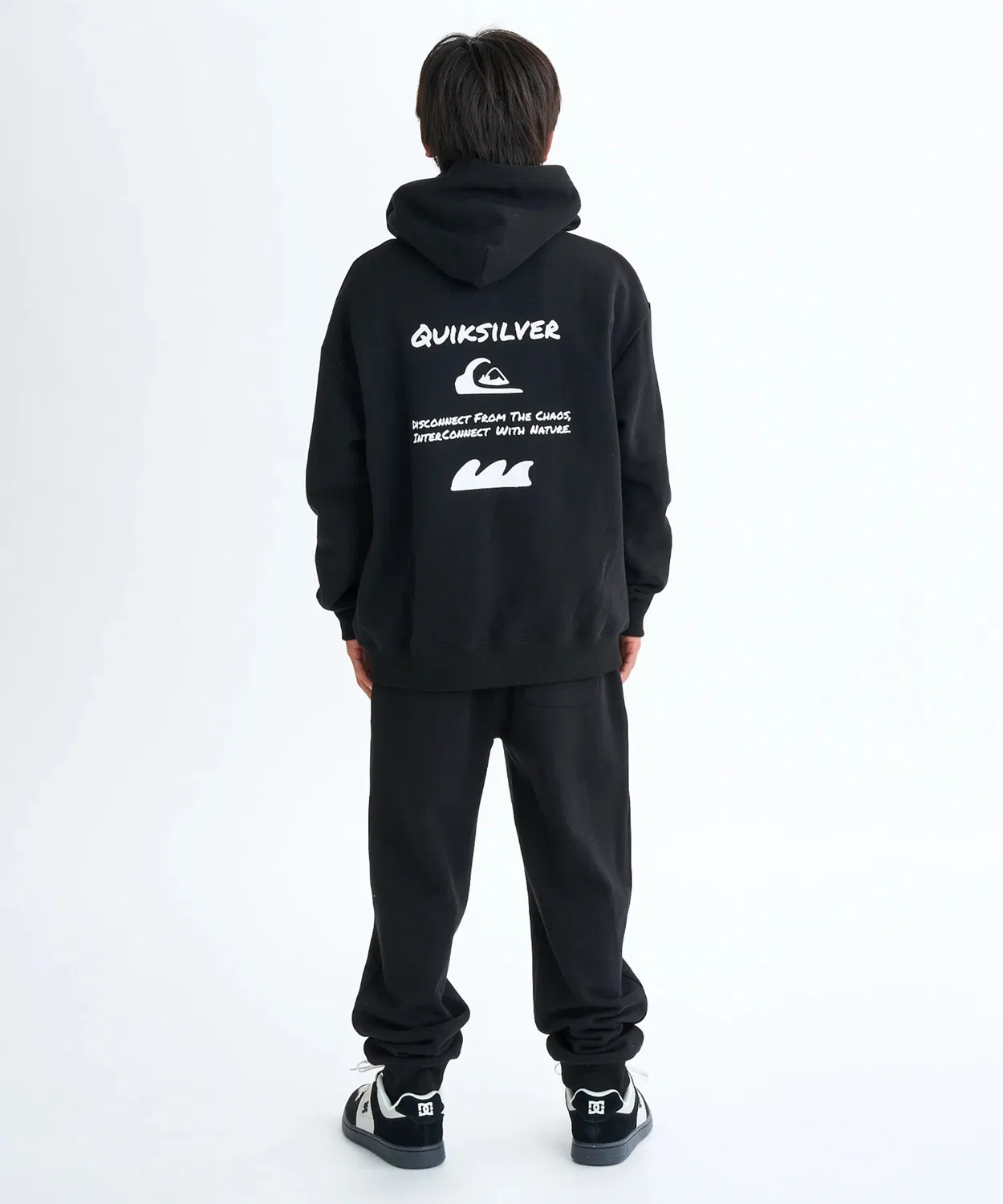 Худи-футболка с капюшоном Quiksilver HAND DRAWN ZIP PK YOUTH с принтом, чёрный — фото 4