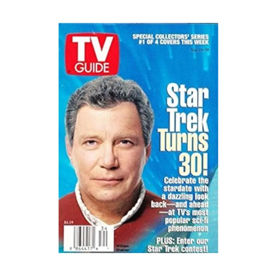 

Журнал Star Trek Turns 30 (August 24-30, 1996, Cover #1 William Shatner), TV Guide