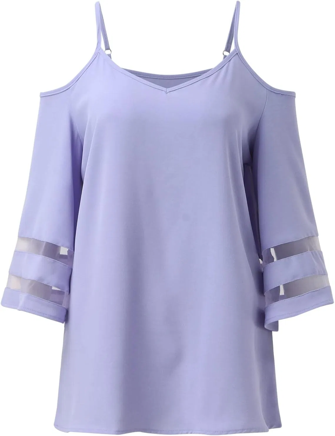 Блуза с кружевными рукавами, Casual Clothes for Women Fashion Top, фиолетовый — фото 2