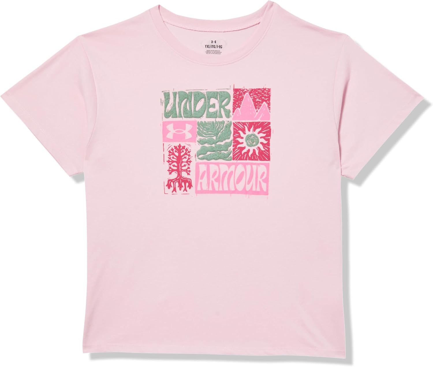 

Футболка Under Armour для девочек с коротким рукавом и круглым вырезом, легкая и дышащая спортивная футболка., Prime Pink Nature Cut, Розовый, Футболка Under Armour для девочек с коротким рукавом и круглым вырезом, легкая и дышащая спортивная футболка., P