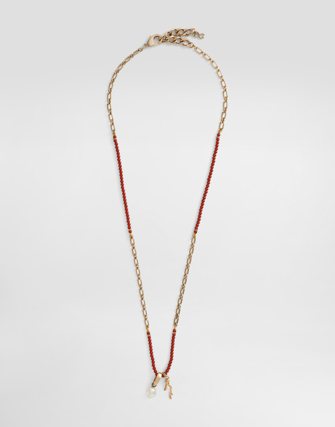 

Металлическое ожерелье с драгоценными камнями и подвесками Dolce & Gabbana, золото