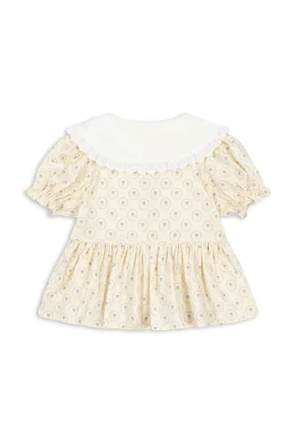 Блузка детская с воротником Coeur Collar Shirt Konges Sløjd, бежевый — фото 3