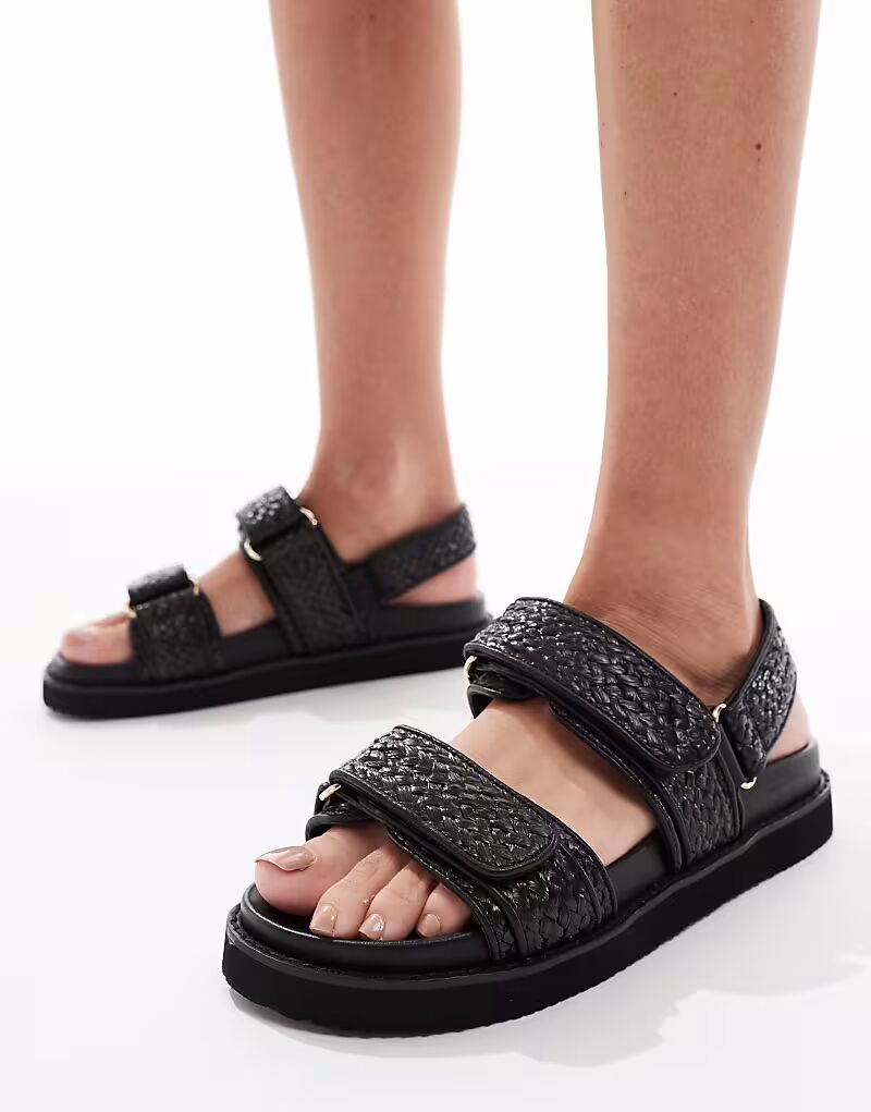 Сандалии со стелькой schuh Tiesha из черной рафии