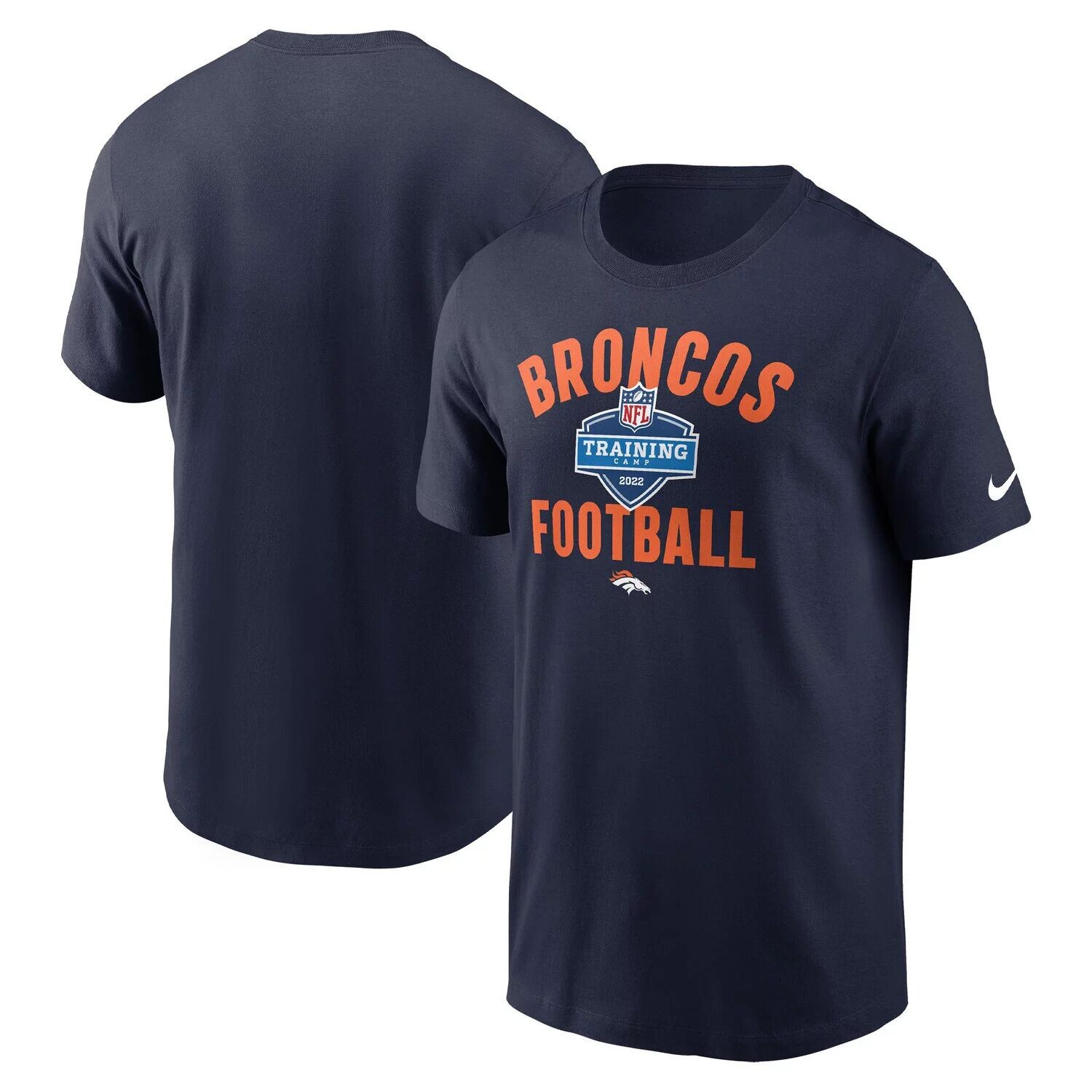 

Мужская темно-синяя спортивная футболка Denver Broncos Training Camp 2022 Nike, Синий, Мужская темно-синяя спортивная футболка Denver Broncos Training Camp 2022 Nike