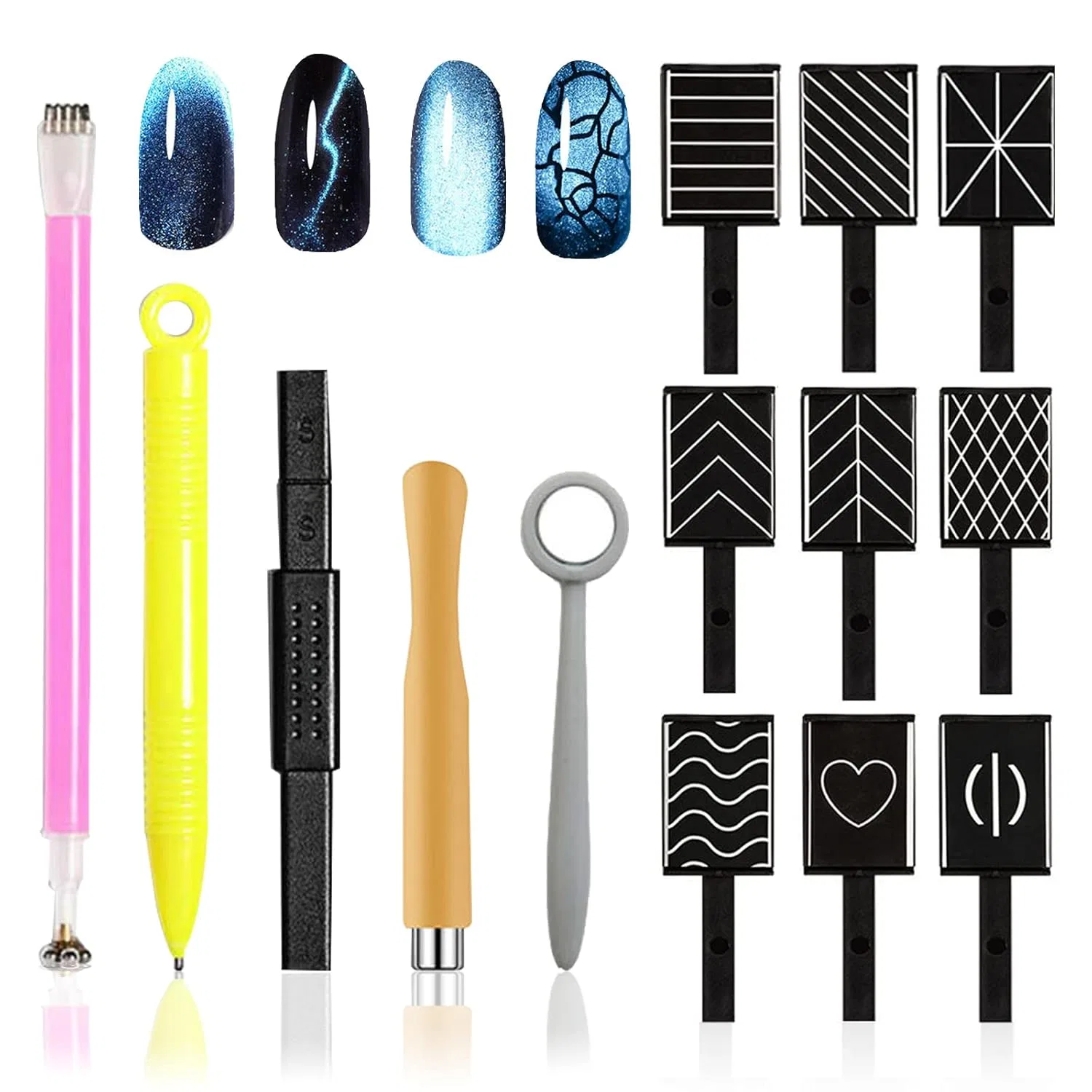 Набор из 14 магнитных ручек для дизайна ногтей «Кошачий глаз» Wishesmar, Pen Set For Cat'S Eyes Effect #C