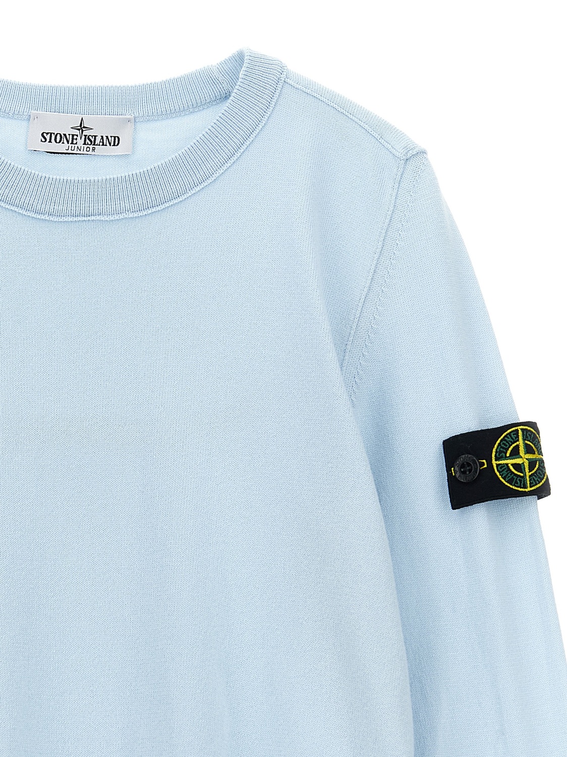 Свитер с нашивкой-логотипом Stone Island Junior, голубой — фото 3