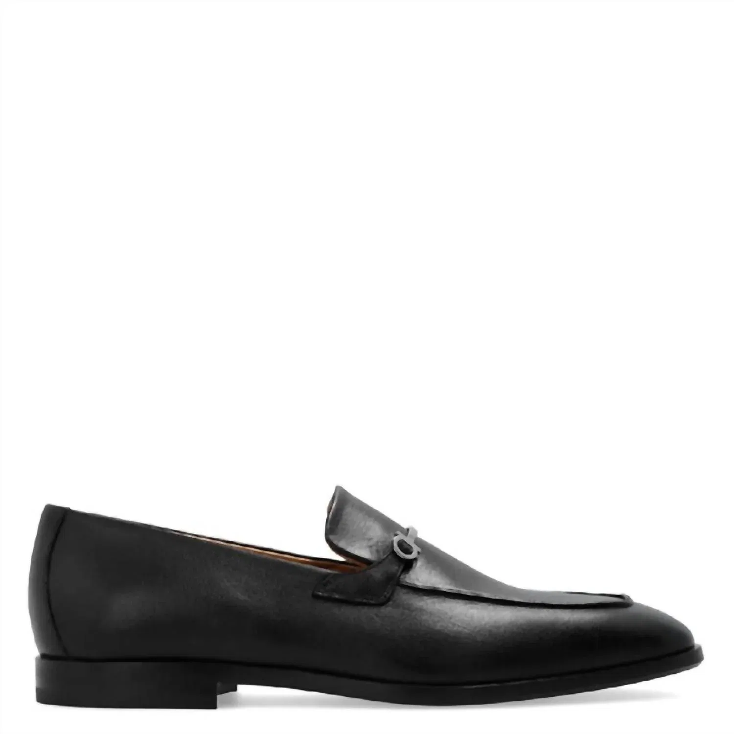 Salvatore Ferragamo Мужские кожаные мокасины Gancini Ornament черного цвета