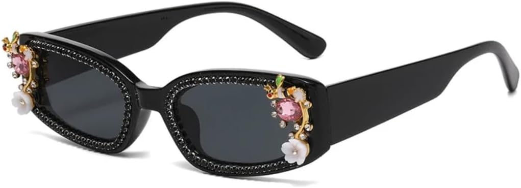 

Женские квадратные солнцезащитные очки Diamond Square, модные, роскошные, со стразами, повседневные, трендовые, конфетных оттенков, защита от УФ-излучения UV400 TVTBBVV, Black-black