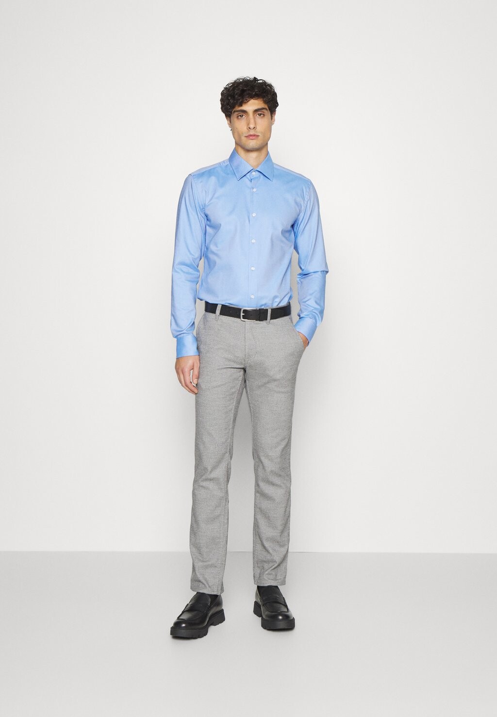 Классическая рубашка Hank BOSS, цвет light pastel blue — фото 2