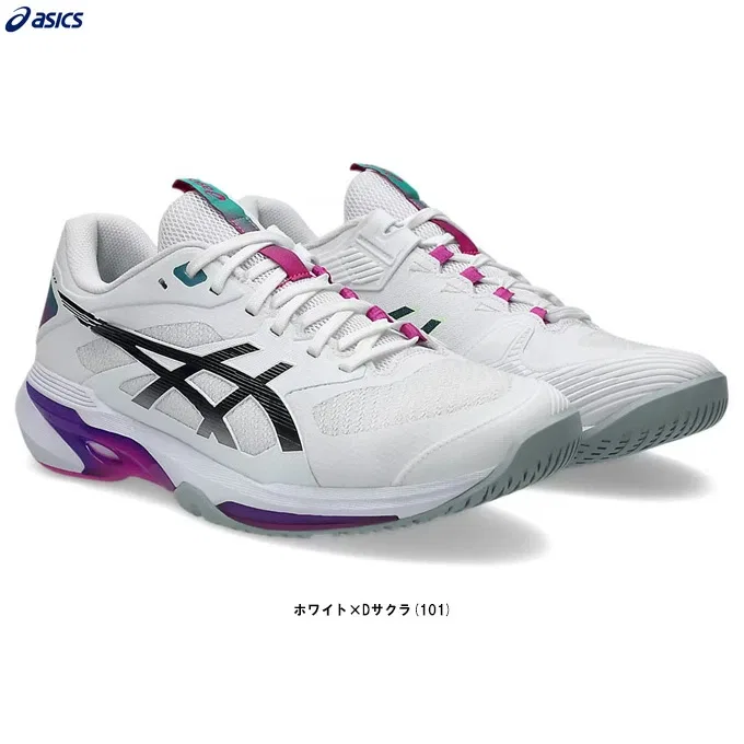 Мужские кроссовки для тенниса «Solution Speed FF 4» от ASICS, White X Dark Sakura (101)