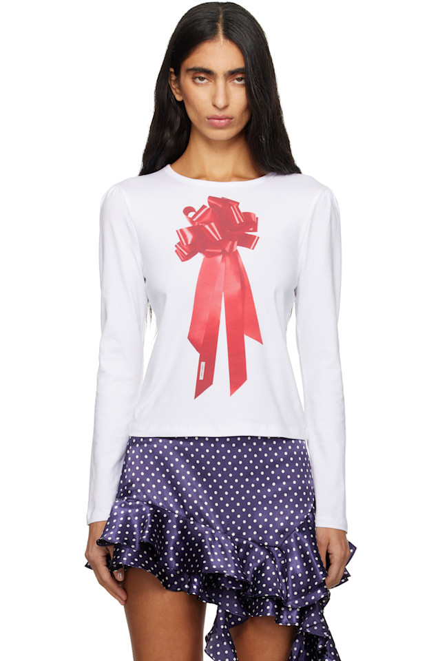 

Футболка с надписью «Подарок на сон» Sandy Liang, белый