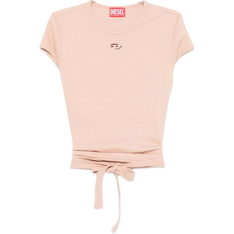 Футболка с запахом T-Bunny-Tail-R1 wrap-tie DIESEL, Pink