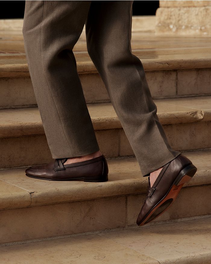 Мокасины из натуральной зернистой кожи ZEGNA, коричневый — фото 3