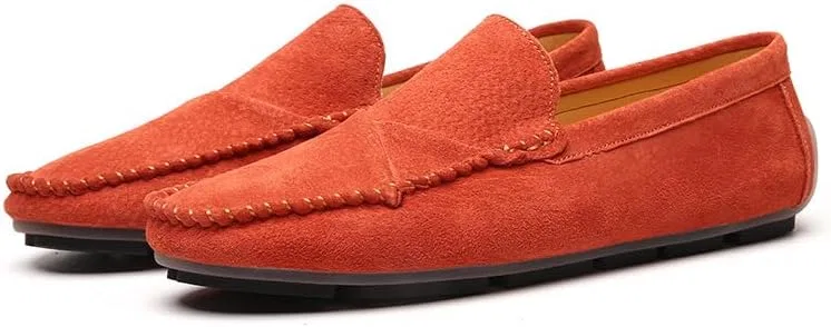 Лоферы мужские из замши, оранжевый, Slip-ons SayfuR