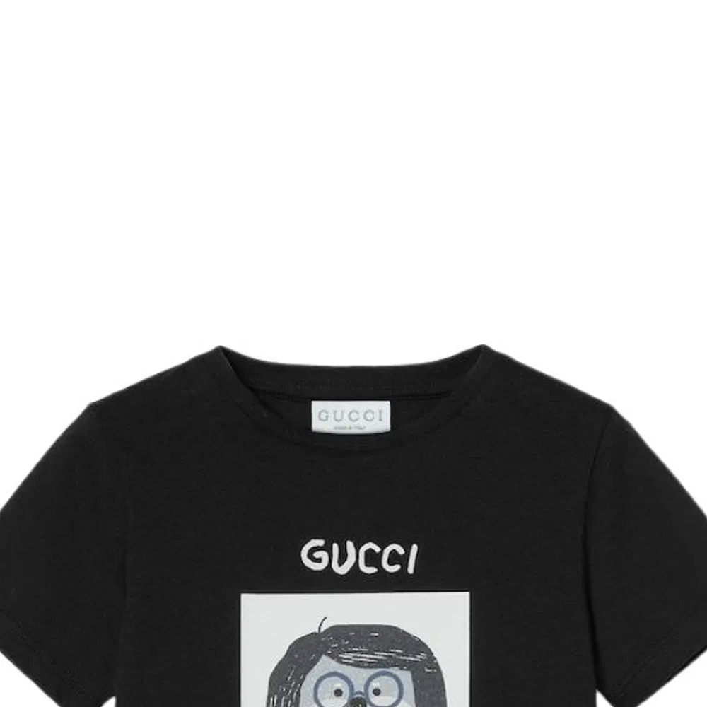 Футболка детская с круглым вырезом GUCCI Black — фото 4
