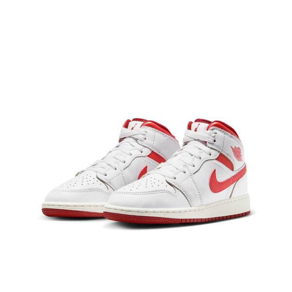 Кроссовки 1 mid se 'white dune red' Air Jordan, белый — фото 3