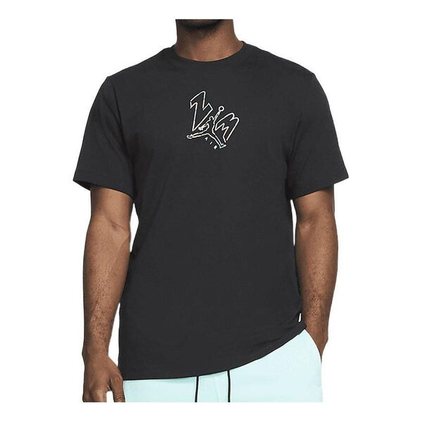 

Футболка Men's Air Jordan Athleisure Casual Sports Running Training Short Sleeve Black T-Shirt, черный