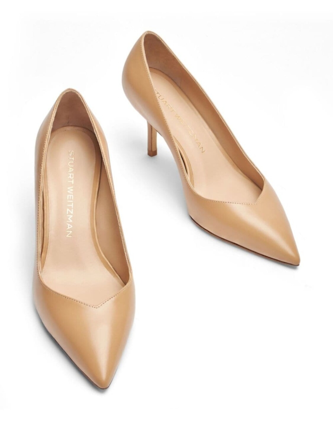 Stuart Weitzman туфли из кожи Eva 50 мм, нейтральный цвет — фото 4