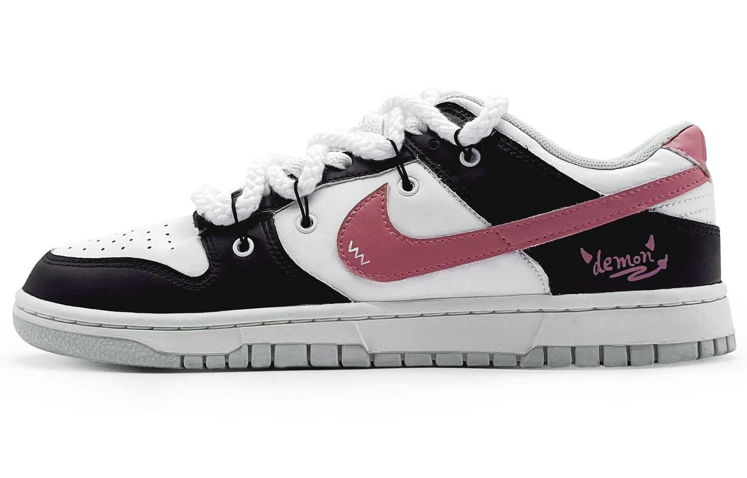 

Кроссовки Nike Dunk Skateboarding Shoes Men Low-top Black/pink/white, черный