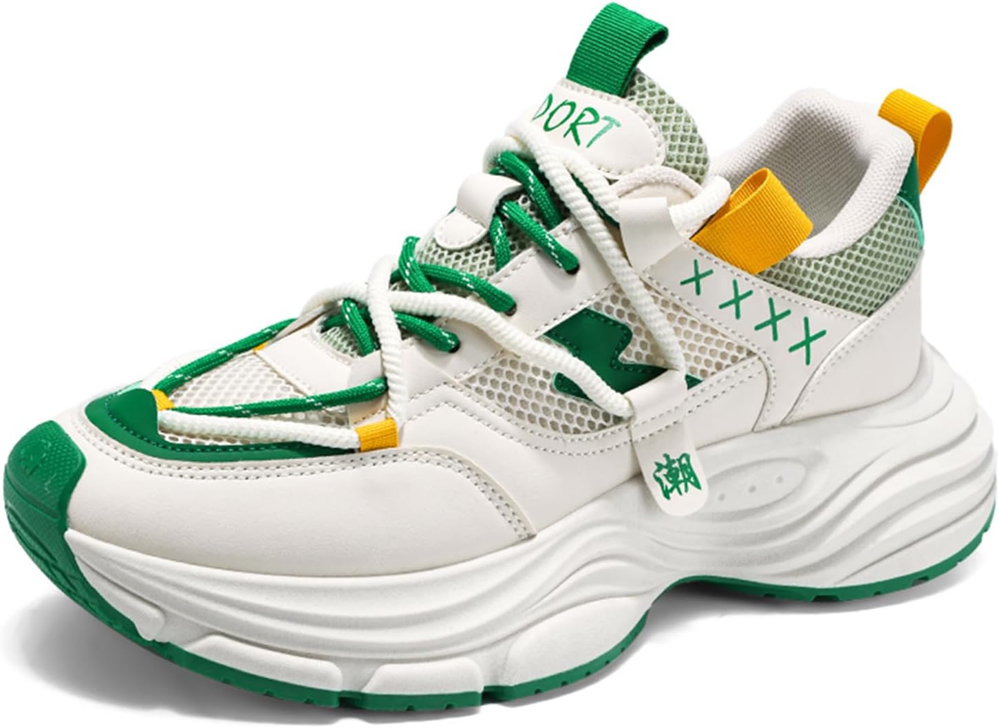 

Мужские модные кроссовки на шнуровке, удобная спортивная обувь, повседневные нескользящие кроссовки для прогулок и тенниса Netehadi, зеленый