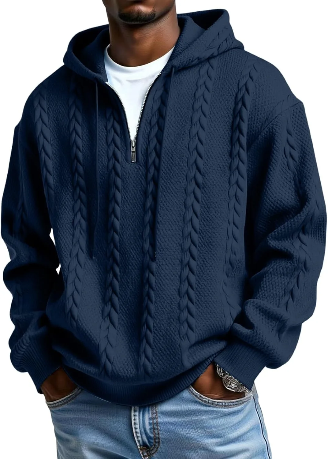 Толстовка Quarter Zip мужская Cable Knit Texture — фото 2