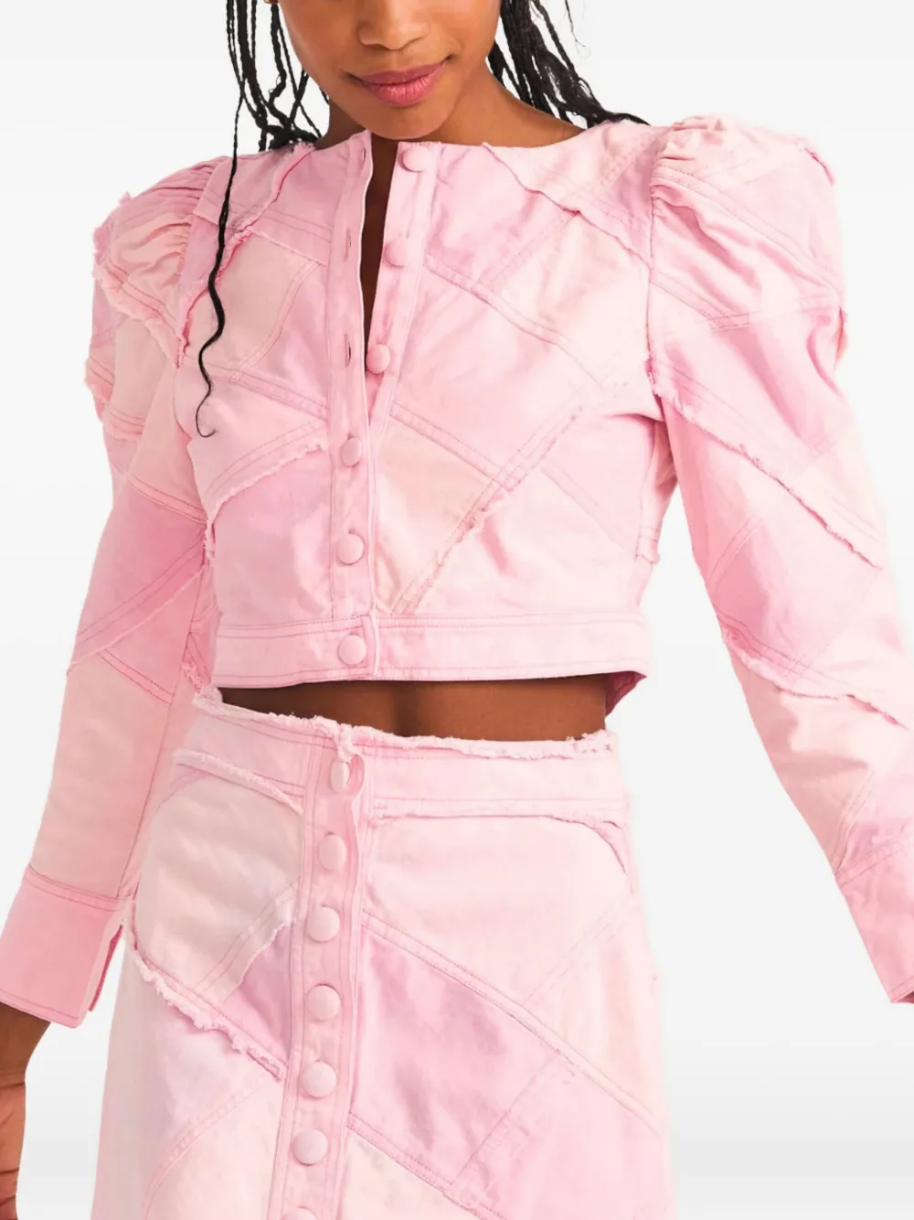 

Укороченный пиджак Eleora на пуговицах Loveshackfancy, розовый