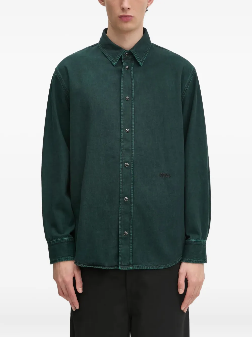 

Джинсовая рубашка на пуговицах 032C, зеленый