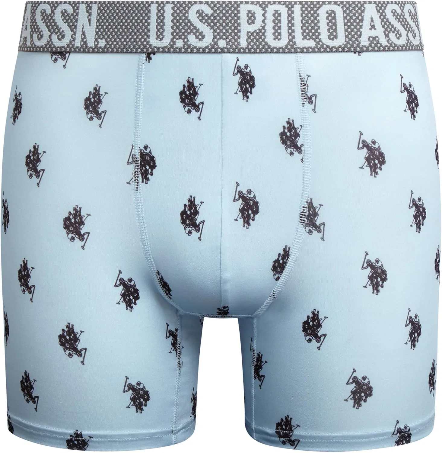 Боксеры, 3 шт., U.S. Polo Assn., темно-серый/небесно-печатный/черный — фото 4