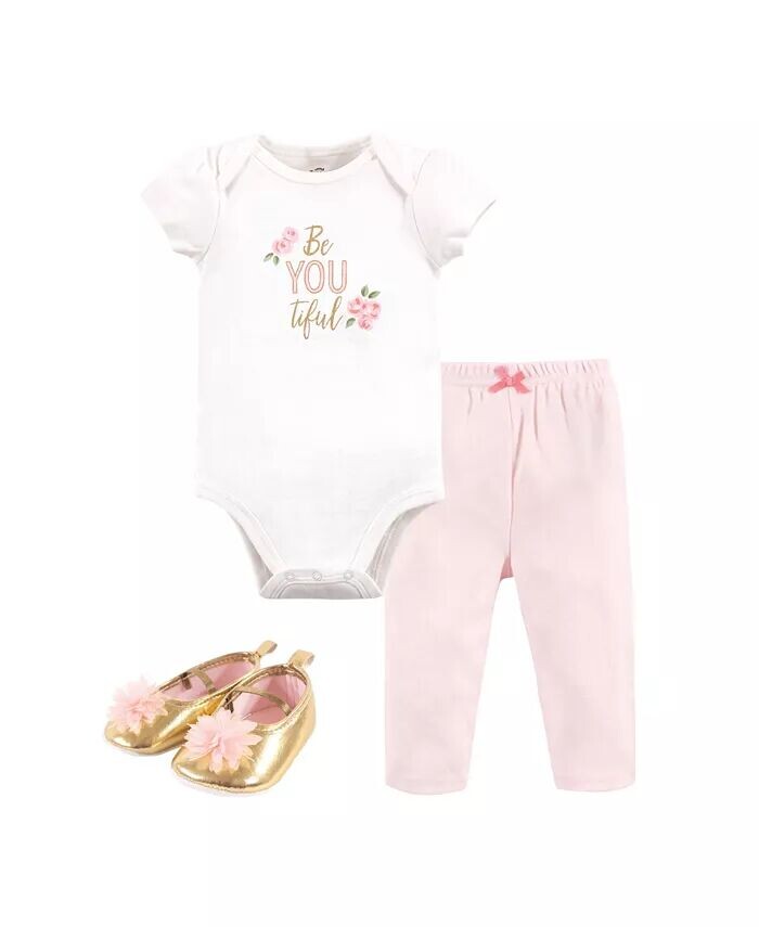 

Комплект из 3 предметов из хлопкового боди, штанов и обуви для малышей Baby Girls Treasure, Beyoutiful Little Treasure, мультиколор
