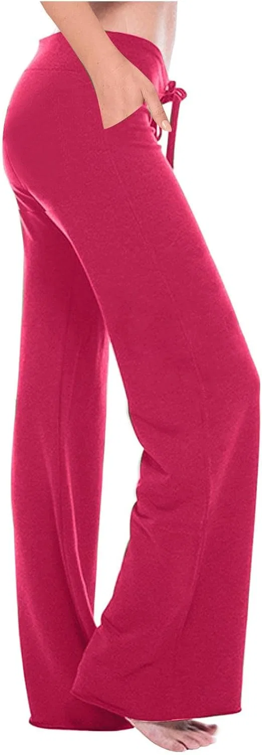 Широкие спортивные брюки с высокой талией на завязке, бренд Generic, цвет Hot Pink