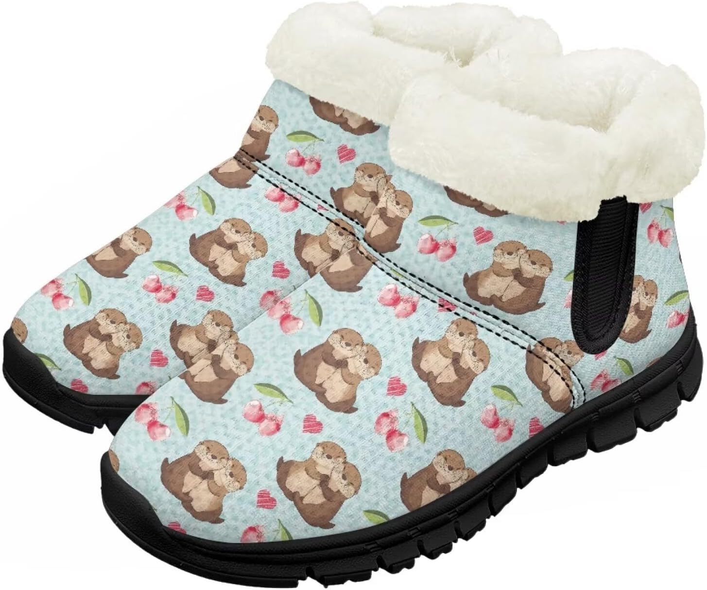 

Зимние обувь для мальчиков и девочек Chririnla, теплые слипоны-сапожки, удобная обувь для дома и улицы, легкие детские тапочки с мехом, Cute Otter