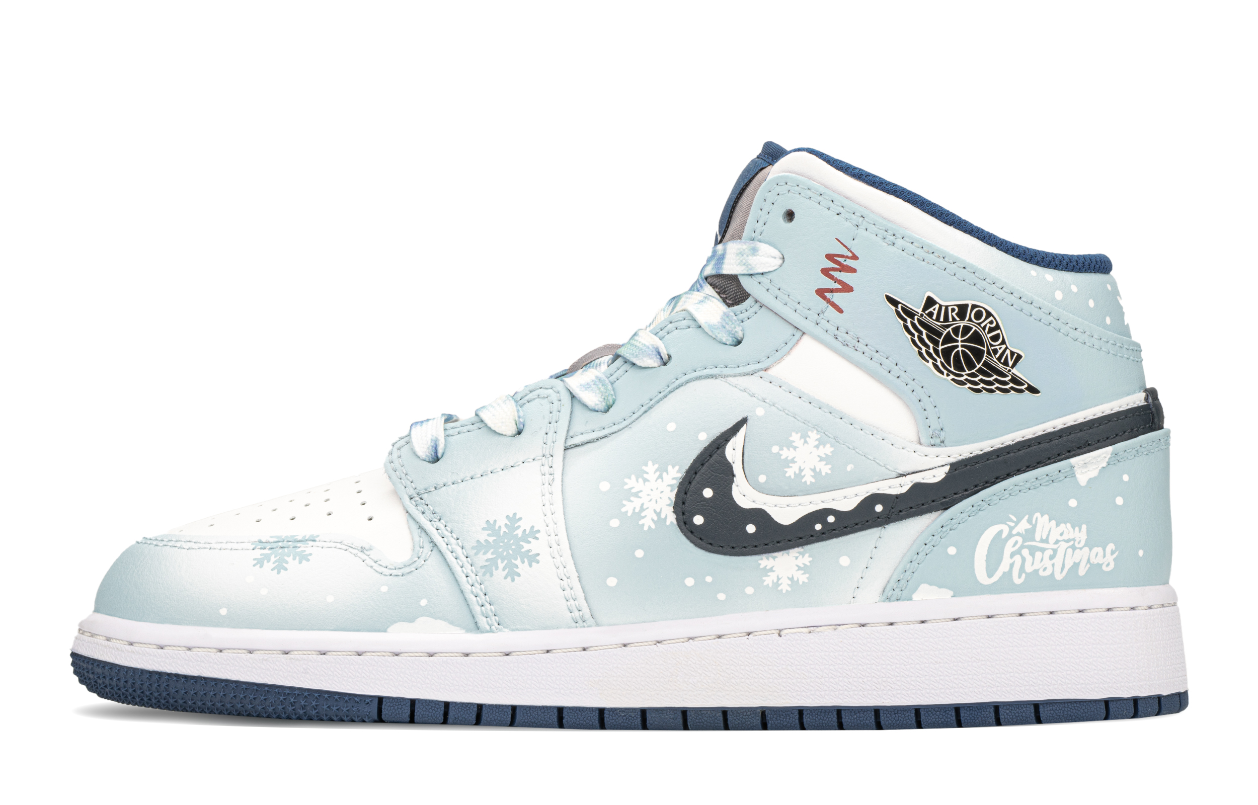 

Кроссовки Air JORDAN 1 Vintage Basketball Shoes Women's Mid-Top White Blue