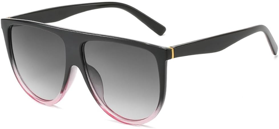 

Женские ретро-солнцезащитные очки с плоской верхней частью, увеличенного размера, большие очки для защиты от темных кругов и УФ-излучения UV400 JWMSXYQR, Black Pink Gray