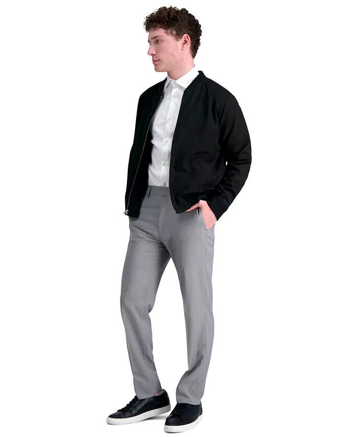 

Мужские классические брюки прямого кроя Premium Comfort Slim-Fit с эластичной тканью для комфорта Haggar, серебряный