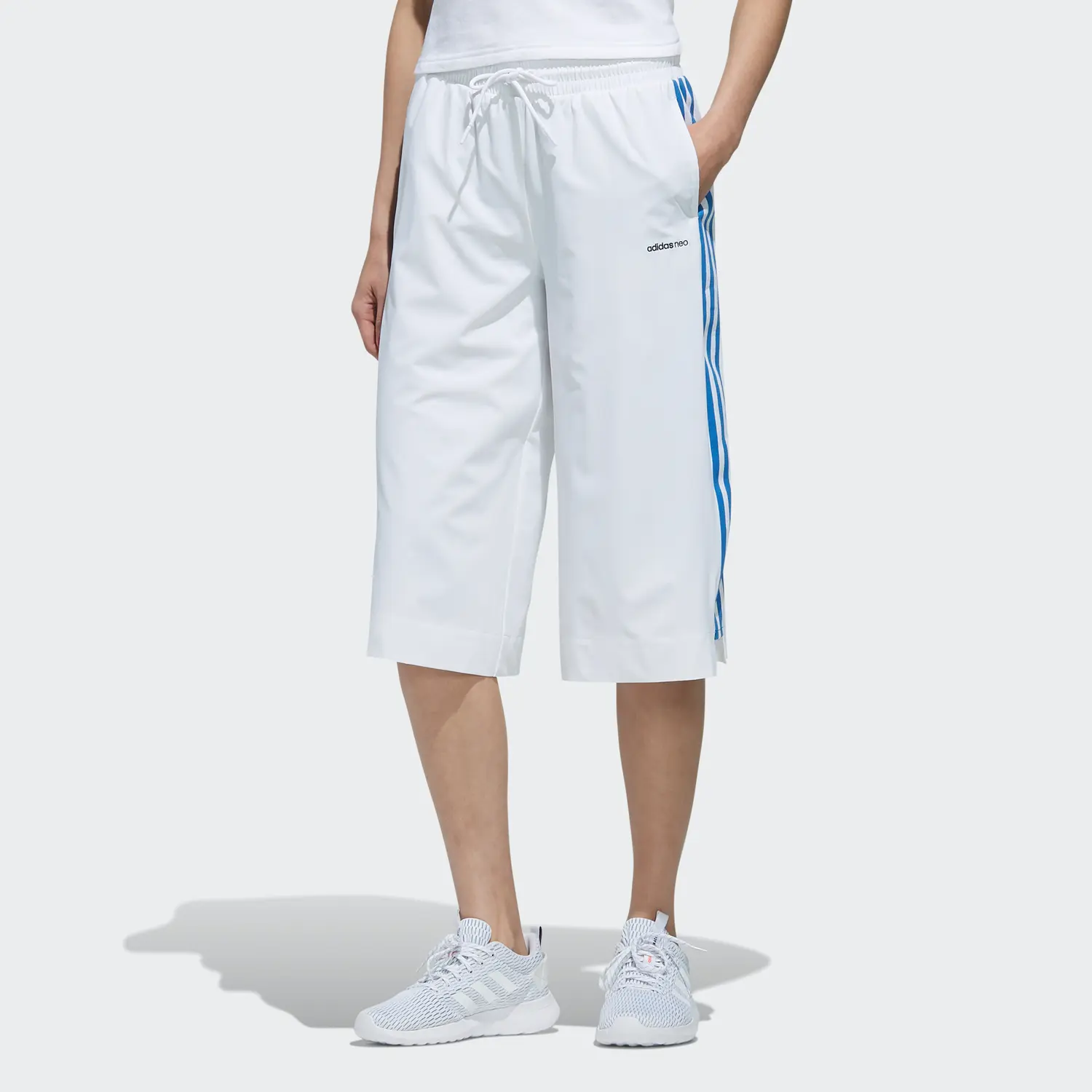 Adidas Neo Женские шорты W CS 3/4 TP Casual белые — фото 3