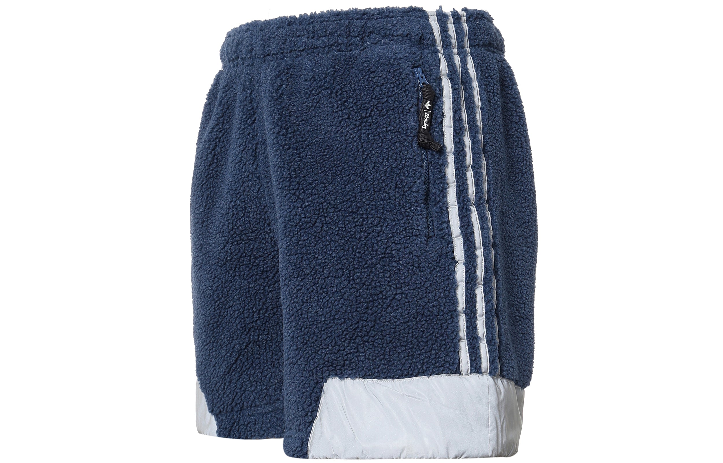 Шорты adidas originals x Blondey Crossover SS22 Stripe lamb wool Sports Splicing Shorts Blue GS9266 — фото 2