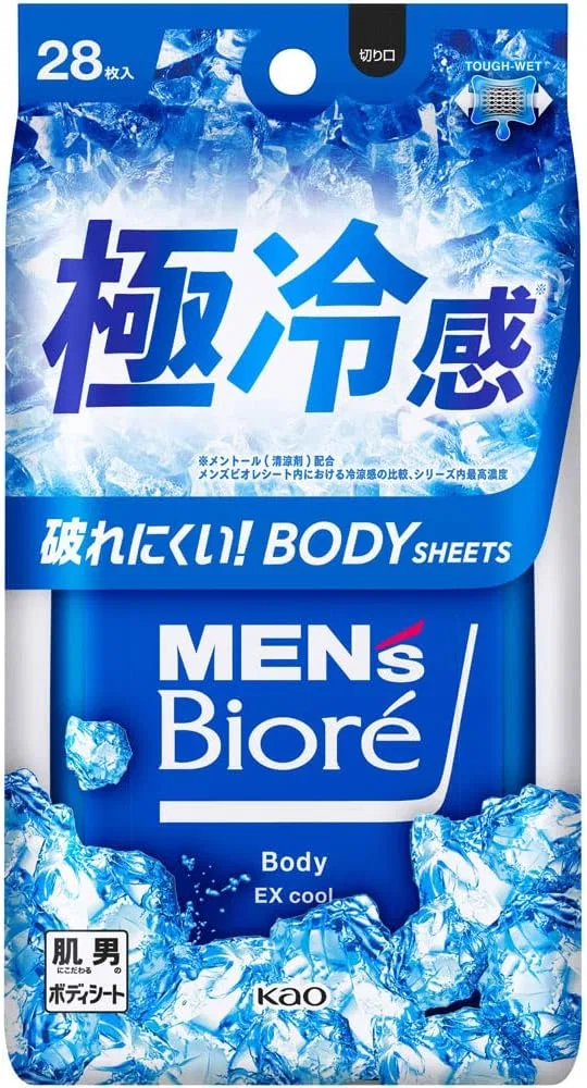 Набор освежающих салфеток для тела Men's Biore 4 упаковки по 28 штук