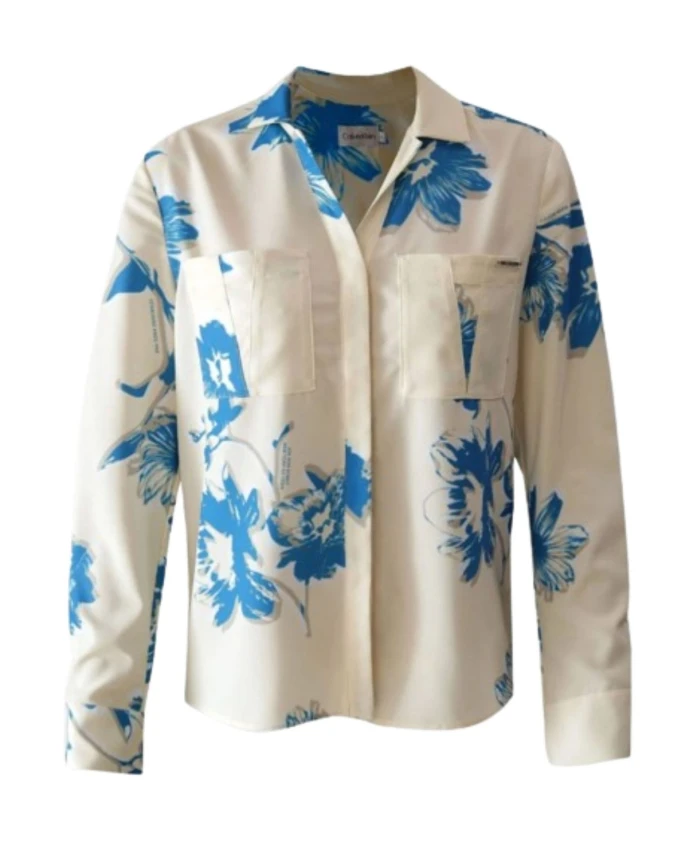 

Блузка с карманами, длинный рукав Calvin Klein, бежевый