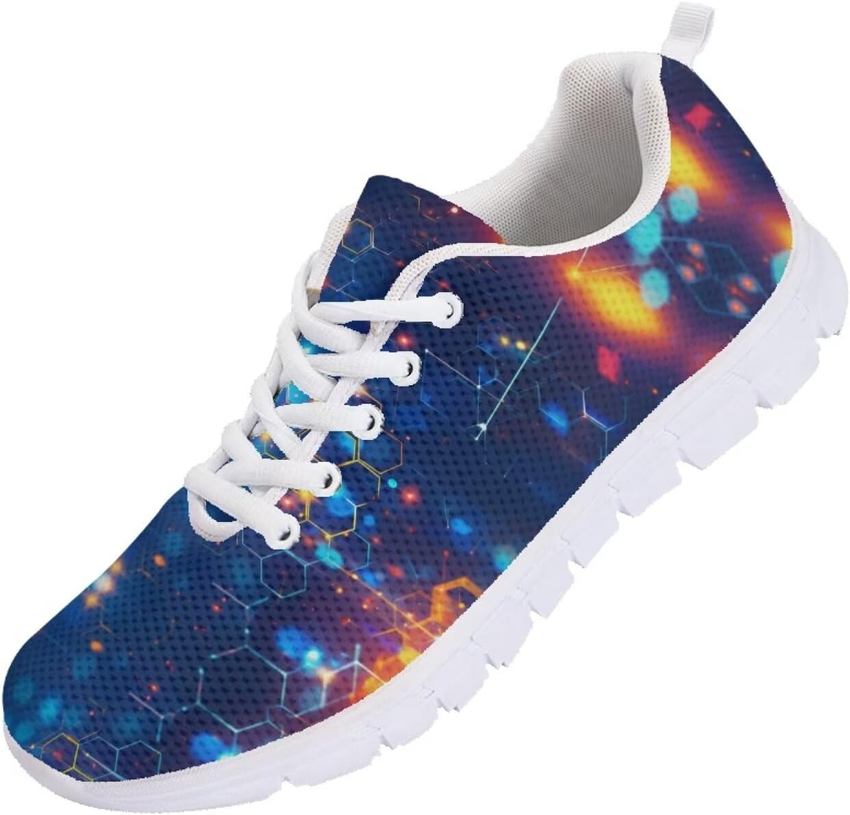 

Мужские кроссовки Funnydude Funny Print для бега, легкие, дышащие, с сеткой, удобные спортивные обувь, Geometric