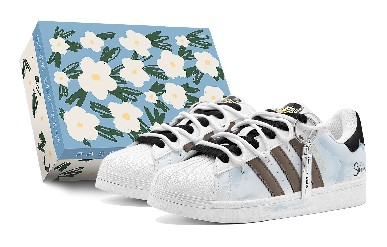 

Adidas Originals SUPERSTAR Износостойкие и легкие низкие скейтерские кроссовки унисекс синий коричневый, цвет Blue Brown