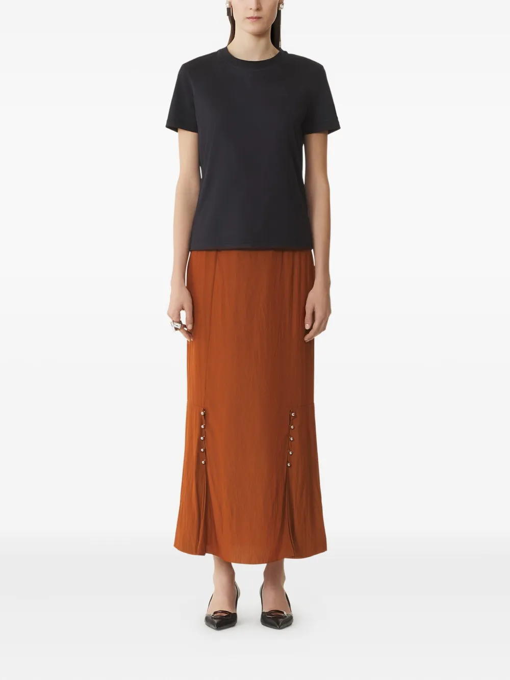 Футболка из хлопка с завязками на спине Lanvin, черный — фото 2