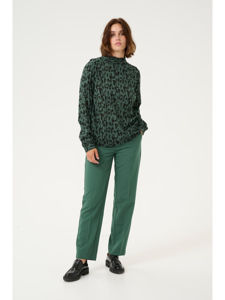 

Блузка Kaffe, цвет green/black graphic print
